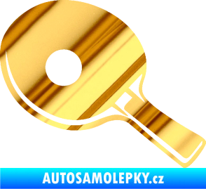 Samolepka Ping pong pálka levá chrom fólie zlatá zrcadlová