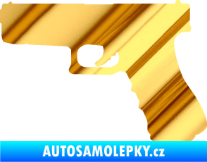 Samolepka Pistole 001 levá chrom fólie zlatá zrcadlová