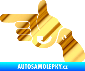 Samolepka Pistole 002 levá han gun chrom fólie zlatá zrcadlová