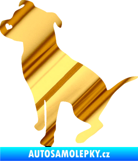 Samolepka Pitbull 005 levá chrom fólie zlatá zrcadlová
