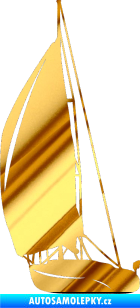 Samolepka Plachetnice 001 levá chrom fólie zlatá zrcadlová