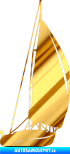 Samolepka Plachetnice 001 pravá chrom fólie zlatá zrcadlová