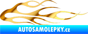 Samolepka Plameny 055 chrom fólie zlatá zrcadlová
