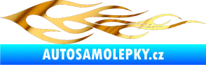 Samolepka Plameny 062 chrom fólie zlatá zrcadlová