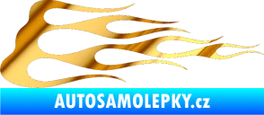 Samolepka Plameny 074 chrom fólie zlatá zrcadlová