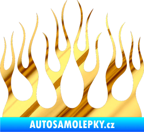 Samolepka Plameny 084 chrom fólie zlatá zrcadlová
