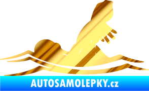 Samolepka Plavání 005 levá chrom fólie zlatá zrcadlová