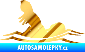 Samolepka Plavání 005 pravá chrom fólie zlatá zrcadlová