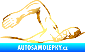 Samolepka Plavání pravá 002  chrom fólie zlatá zrcadlová