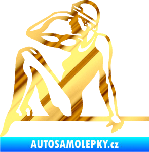 Samolepka Plavkyně 001 levá chrom fólie zlatá zrcadlová