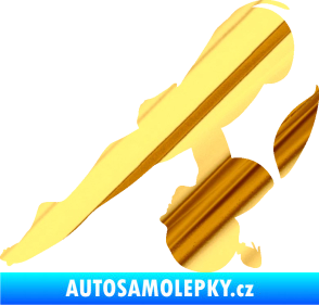 Samolepka Plavkyně 002 pravá skok do vody chrom fólie zlatá zrcadlová