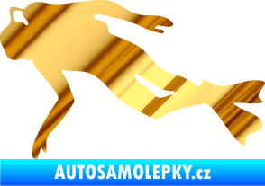Samolepka Potápěč 002 levá chrom fólie zlatá zrcadlová