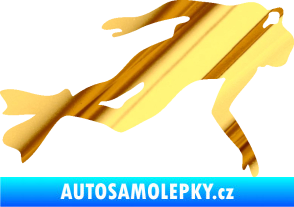 Samolepka Potápěč 002 pravá chrom fólie zlatá zrcadlová