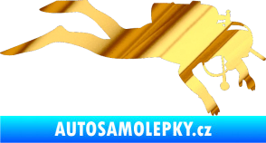 Samolepka Potápěč 003 pravá chrom fólie zlatá zrcadlová