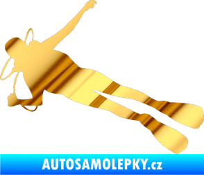 Samolepka Potápěč 004 levá chrom fólie zlatá zrcadlová