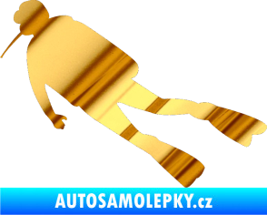 Samolepka Potápěč 006 levá chrom fólie zlatá zrcadlová