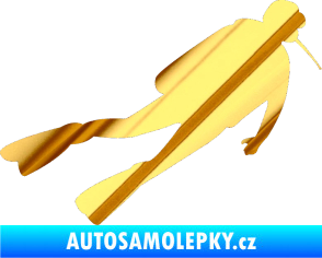 Samolepka Potápěč 006 pravá chrom fólie zlatá zrcadlová