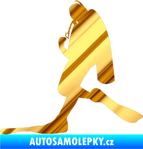 Samolepka Potápěč 007 levá chrom fólie zlatá zrcadlová