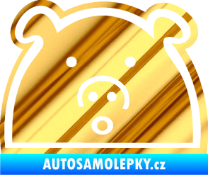 Samolepka Prasátko JDM styl chrom fólie zlatá zrcadlová