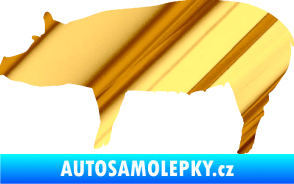 Samolepka Prase 002 levá chrom fólie zlatá zrcadlová