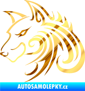 Samolepka Predator tattoo 001 levá chrom fólie zlatá zrcadlová