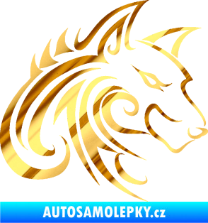 Samolepka Predator tattoo 001 pravá chrom fólie zlatá zrcadlová