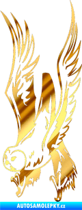 Samolepka Predators 019 levá sova chrom fólie zlatá zrcadlová