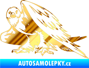 Samolepka Predators 039 levá orel chrom fólie zlatá zrcadlová