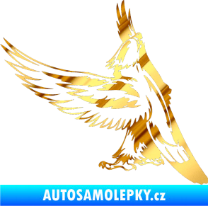 Samolepka Predators 054 levá orel chrom fólie zlatá zrcadlová