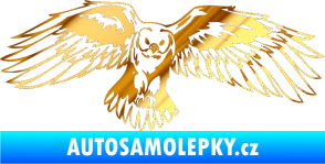 Samolepka Predators 077 pravá sova chrom fólie zlatá zrcadlová