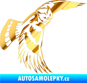 Samolepka Predators 081 pravá sova chrom fólie zlatá zrcadlová