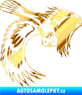 Samolepka Predators 085 pravá sova chrom fólie zlatá zrcadlová