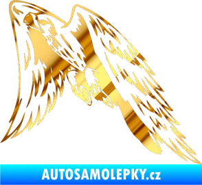 Samolepka Predators 090 levá sokol chrom fólie zlatá zrcadlová