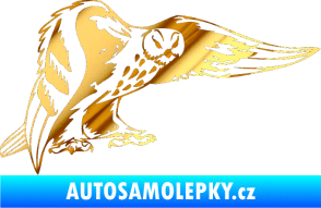 Samolepka Predators 094 pravá sova chrom fólie zlatá zrcadlová
