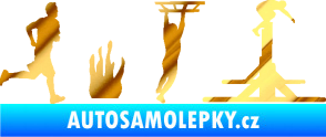 Samolepka Překážkové závody 001 pravá OCR chrom fólie zlatá zrcadlová