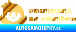 Samolepka Princezna za volantem chrom fólie zlatá zrcadlová