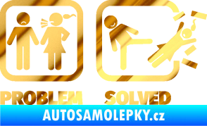 Samolepka Problem? Solved 001 chrom fólie zlatá zrcadlová
