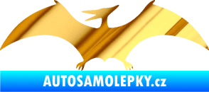 Samolepka Pterodactylus 001 levá chrom fólie zlatá zrcadlová