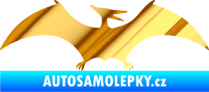 Samolepka Pterodactylus 001 pravá chrom fólie zlatá zrcadlová
