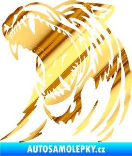 Samolepka Puma 002 levá  rozzuřená  chrom fólie zlatá zrcadlová