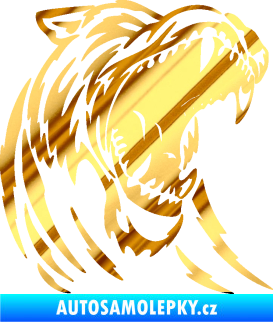 Samolepka Puma 002 pravá  rozzuřená  chrom fólie zlatá zrcadlová