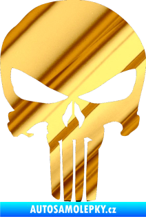Samolepka Punisher 001 chrom fólie zlatá zrcadlová
