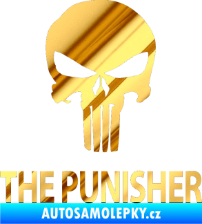 Samolepka Punisher 002 s nápisem chrom fólie zlatá zrcadlová