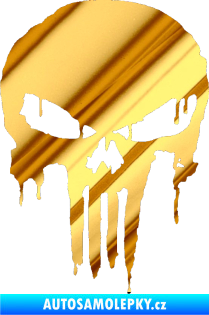 Samolepka Punisher 003 chrom fólie zlatá zrcadlová