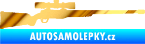 Samolepka Puška 002 pravá lovecká chrom fólie zlatá zrcadlová