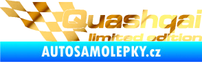 Samolepka Quashqai limited edition levá chrom fólie zlatá zrcadlová