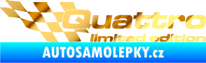Samolepka Quattro limited edition levá chrom fólie zlatá zrcadlová