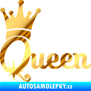 Samolepka Queen 002 s korunkou chrom fólie zlatá zrcadlová