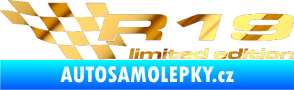 Samolepka R19 limited edition levá chrom fólie zlatá zrcadlová