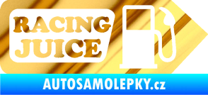 Samolepka Racing juice symbol tankování chrom fólie zlatá zrcadlová
